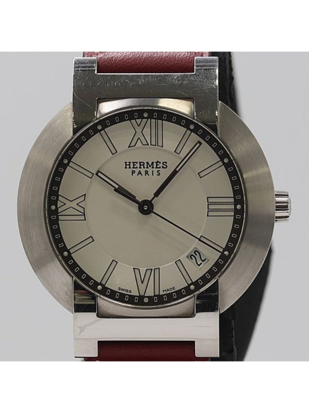 Hermes Nomade Hour Auto Quartz Date Silver Dial Watch